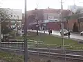 Blick von der Bahnstation zum Kortedala Torg, rechts liegt die Polizeistation für das nordöstliche Göteborg