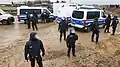 Polizei­barrikade am Eingang von Lützerath