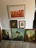 Teil der Milchmädchen-Bilder-Sammlung, u.&nbsp;a. Reproduktionen von Goya und Vermeer