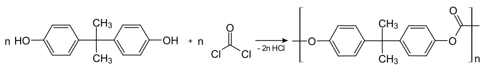 Darstellung von Polycarbonaten aus Bisphenol&nbsp;A als Diolkomponente und Phosgen