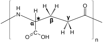 Strukturformel γ-Polyglutaminsäure