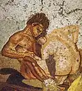 Satyr mit Nymphe (Mosaik aus dem Haus des Fauns, Pompeji)