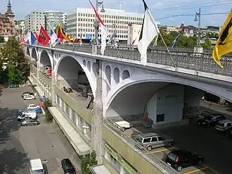 Die von Monod und seinem Partner Alphonse Laverrière entworfene Chauderon-Brücke, erbaut in den Jahren 1904 bis 1905.