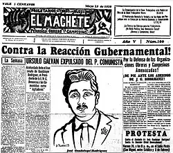 Titelseite der El Machete vom 5. Mai 1929