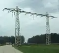 Portalmast für drei Stromkreise, eine Ebene