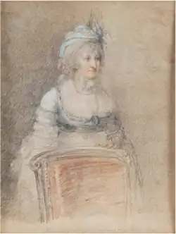 Wilhelmine von Preußen während ihres Exils in England zwischen 1795 und 1802, Zeichnung von Peltro William Tomkins (1759–1840)