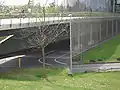 Weg zu Garagen­stell­plätzen des Post Towers