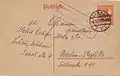 Postkarte aus Libau nach Berlin vom 4. Dezember 1917. Postgebiet Oberbefehlshaber Ost