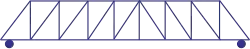 Howe truss nach William Howe (1803–1852) (mit vertikalen Zugstangen)