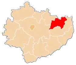Karte des Powiat Ostrowiecki