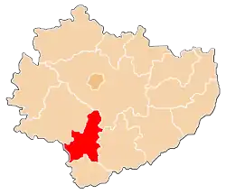 Karte des Powiat Pińczowski