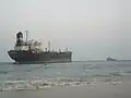 Die Steuerbordseite des Schiffs am Tag der Freischleppung.