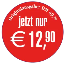 Buchpreissticker für eine Sonderauflage mit niedrigerem Preis