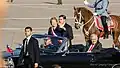 Präsidentin Michelle Bachelet kommt im Präsidentenauto am O’Higgins Park an (2014)