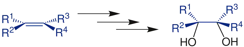 Bruttogleichung der Prévost-Woodward Hydroxylierung
