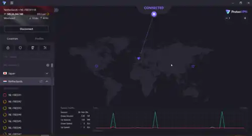 Screenshot von Proton VPN