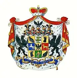 Wappen des Fürsten Hermann von Pückler-Muskau (* 1785; † 1871)