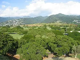 Blick vom Rand des Punchbowl Crater