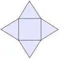 Netz einer quadratischen Pyramide