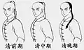 Drei männliche Haartrachten, die während der Qing-Dynastie in China zulässig waren