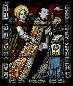 Stifter Henry Quoetsquiriou (ein kirchlicher Würdenträger) mit Patron (um 1550/60)