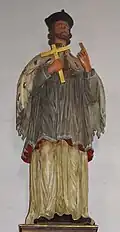 Heiligenfigur auf dem rechten Beichtstuhl