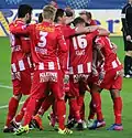 Kapfenbergs Spieler jubeln über den Führungstreffer von João Victor