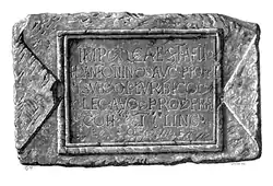 Bauinschrift der Lingonierkohorte aus der Principia des Kastells