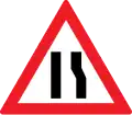 Verengte Fahrbahn – Verengung rechts