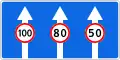 5.15.8 Fahrstreifentafel mit Geschwindigkeits- begrenzungen