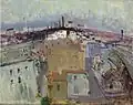 Banlieue, 1965. Öl auf Leinwand, rechts unten signiert. 81 × 100 cm