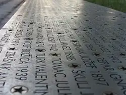 Gedenktafel für die Opfer