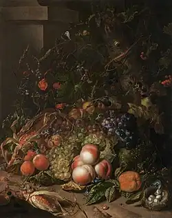 Stillleben mit Früchten, Vogelnest und Insekten von Rachel Ruysch