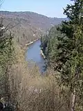 Tal des Flusses Sázava bei Luka pod Medníkem, das von der D 3 gequert werden soll