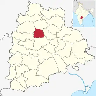Positionskarte des Distrikts Rajanna Sircilla