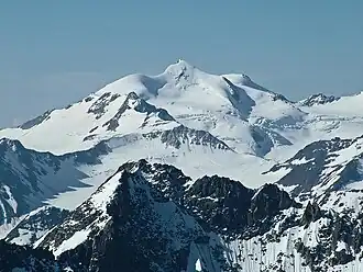 Taschachferner (rechts) unter der Wildspitze, vorn der Puitkogel