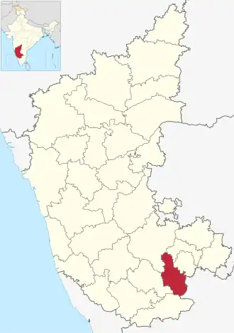 Positionskarte des Distrikts Ramanagara