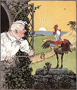 Flächig bedrucktes Büttenpapier mit sichtbarer Rippung, Randolph Caldecott (1887)