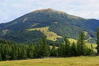 Rappoldkogel von Südwesten (Anstieg zum Windpark Salzstiegl)