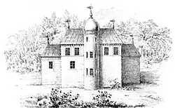 Vorgängerbau (vor 1590), Zeichnung von J. Köhler ca. 1861