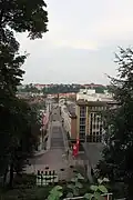 Die Rathausstraße vom Museumsberg aus gesehen