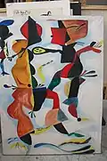 Choreographie eines Eingeborenentanzes, 1966, Tempera, 150 × 109