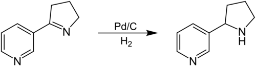 Reduktion von Myosmin zu Nornicotin