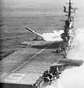 Start einer Regulus vom Flugzeugträger Hancock (CVA-19)