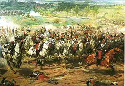 peinture montrant une charge de cavalerie