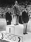 Siegerehrung 1948: links Reino Kangasmäki (Bronze)