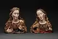 Reliquienbüsten der heiligen Barbara und Katharina von Alexandrien, Walnuss, um 1465, MET, New York