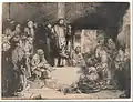 Rembrandt van Rijn, Predigender Christus (Das kleine Grab), Radierung auf Japanpapier, 15,5 ×20,6 cm, um 1652.