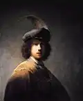 Selbstporträt mit gefiedertem Barett, 1629, Öl auf Holz, 89,5&nbsp;× 73,5&nbsp;cm, Isabella Stewart Gardner Museum, Boston