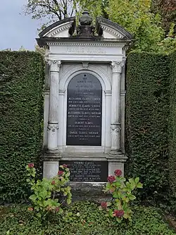 René Clavel-Simonius (1886–1969) Dr.ing.Chemiker, Dr.phil.h.c. Teilhaber Färberei Clavel, Lindenmeyer AG. Grab auf dem Friedhof Wolfgottesacker, Basel
